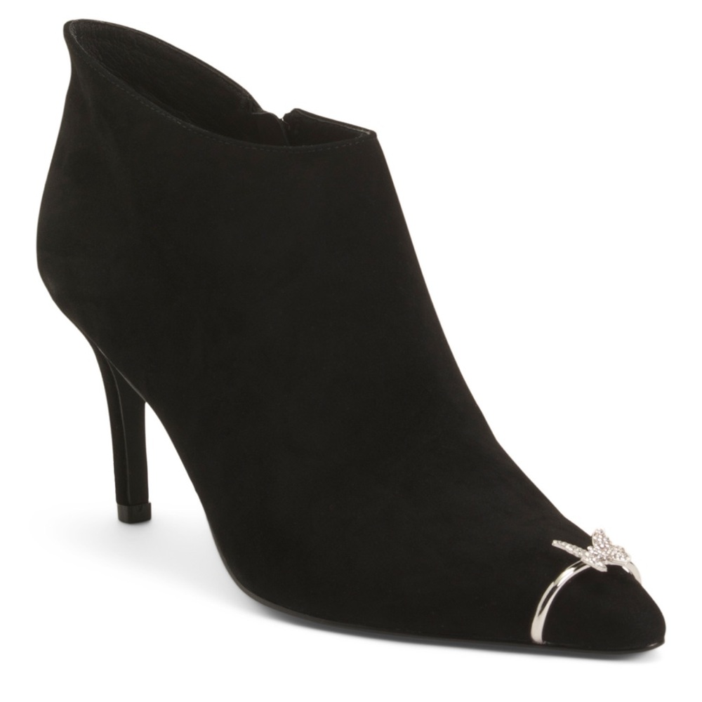 CECELIA NEW YORK Black Ankle Boots with Silver Detail